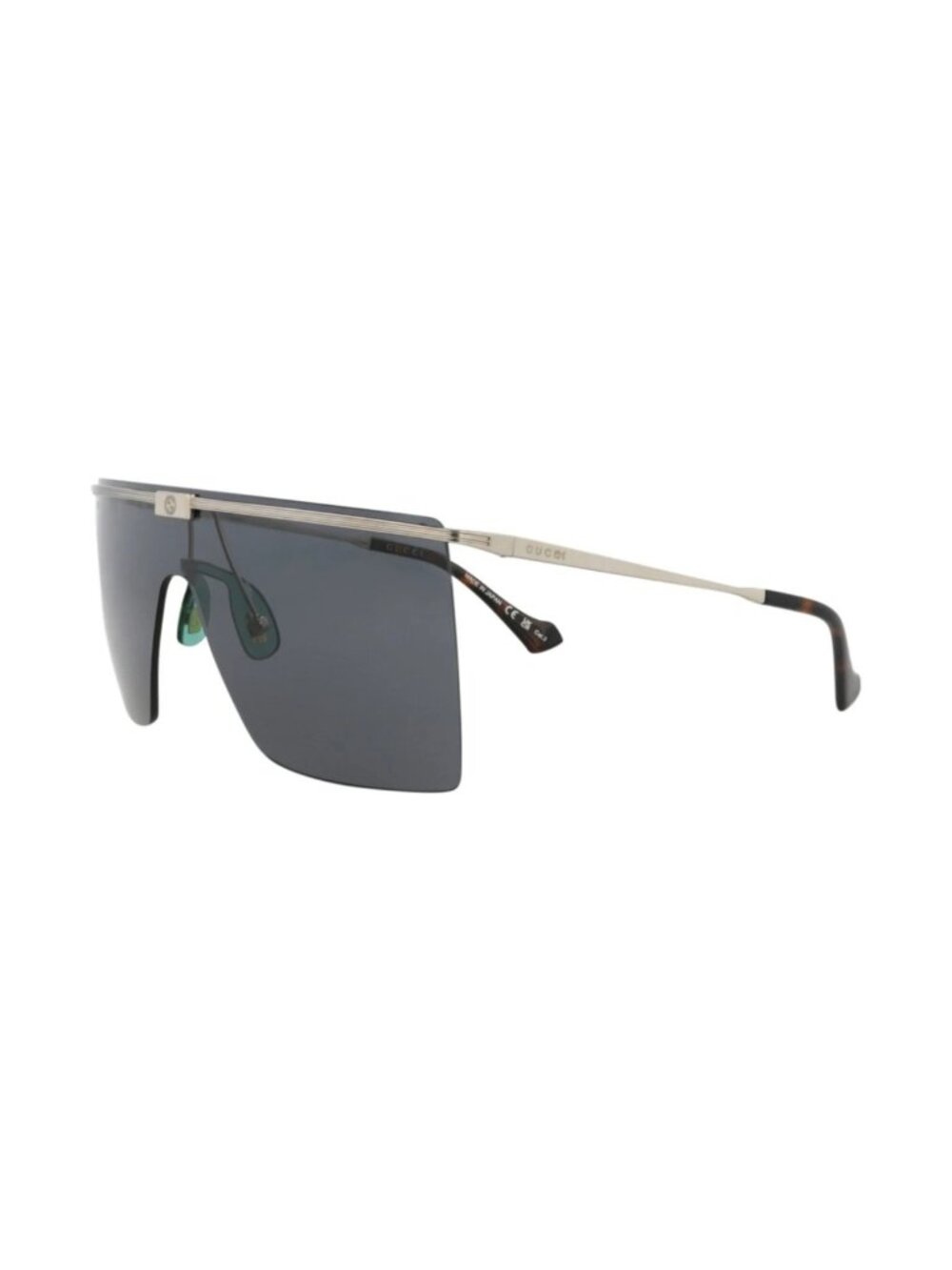 Gucci Mens Shield/Wrap Silver Silver Grey Fashion Designer Eyewear